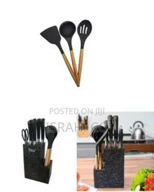 Premium Kitchen Knife and Utensil Block Set (Set of 11) - Multicolor