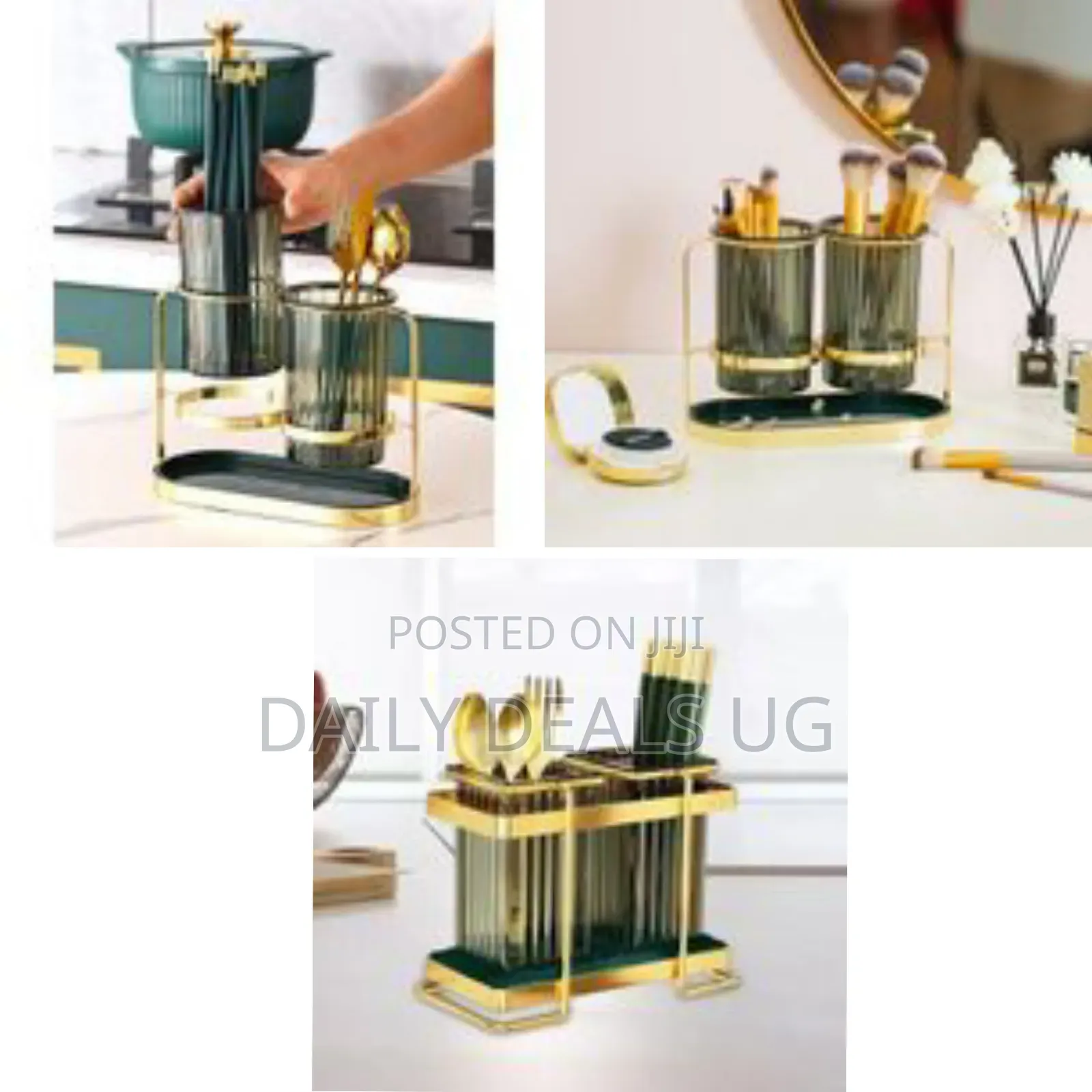 Kitchen Utensil Holder for Countertop 2 Cups Cooking Caddy