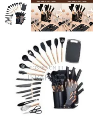 Premium Multipurpose Kitchen Utensil and Knife Set With Integrated