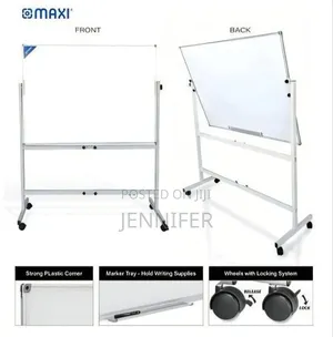 Double-Sided Magnetic Whiteboard With Adjustable Stand