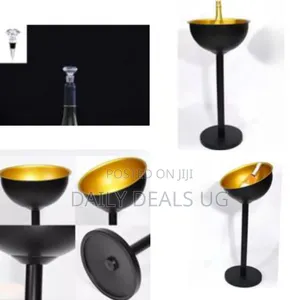 Floor 12l Beer Champagne Wine Ice Bucket With Holder for Party- Black
