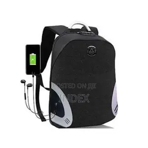 Sunpower Waterproof Laptop Bag With Usb Port - Black-Grey