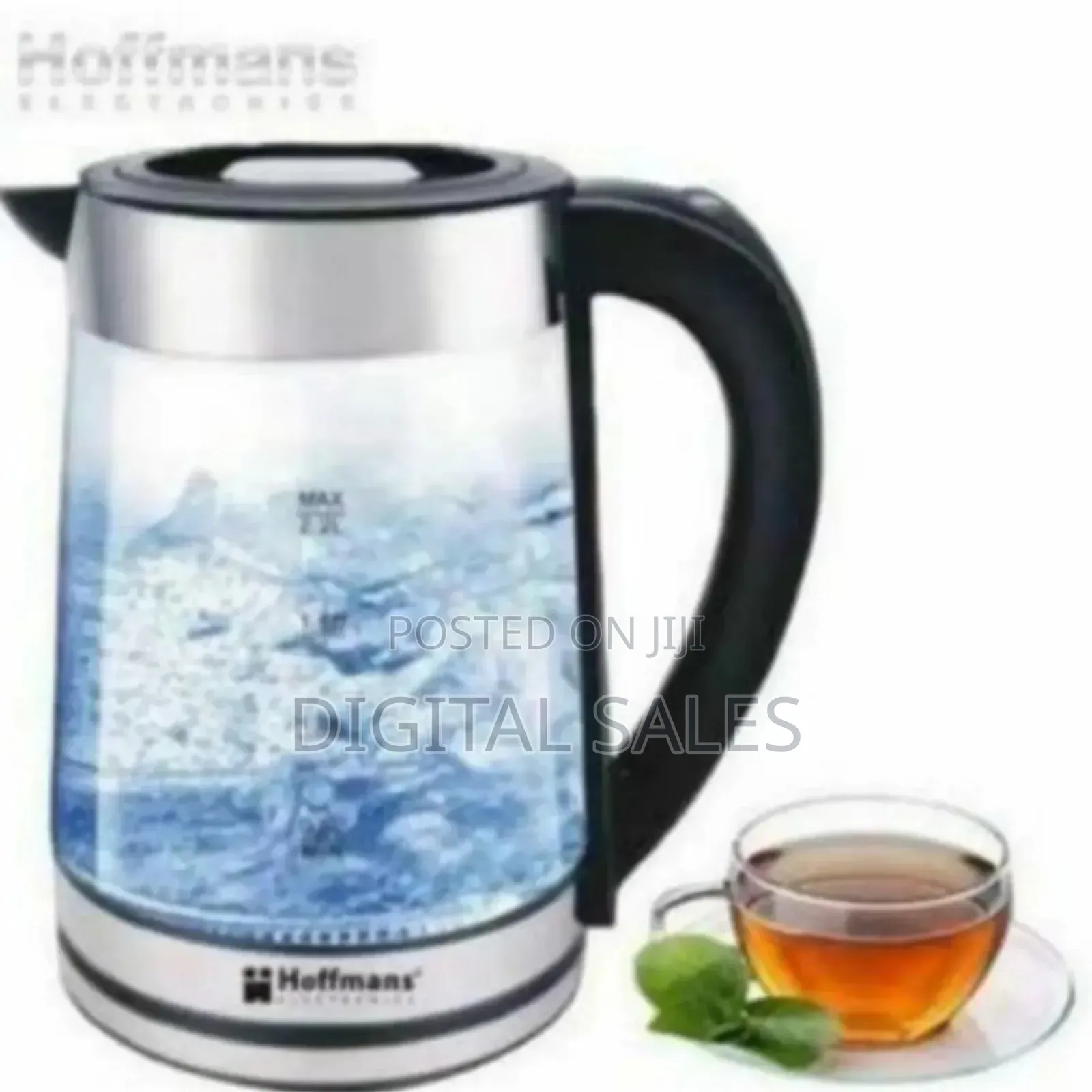Hoffmans Glass Led Electric Kettle/ Percolator
