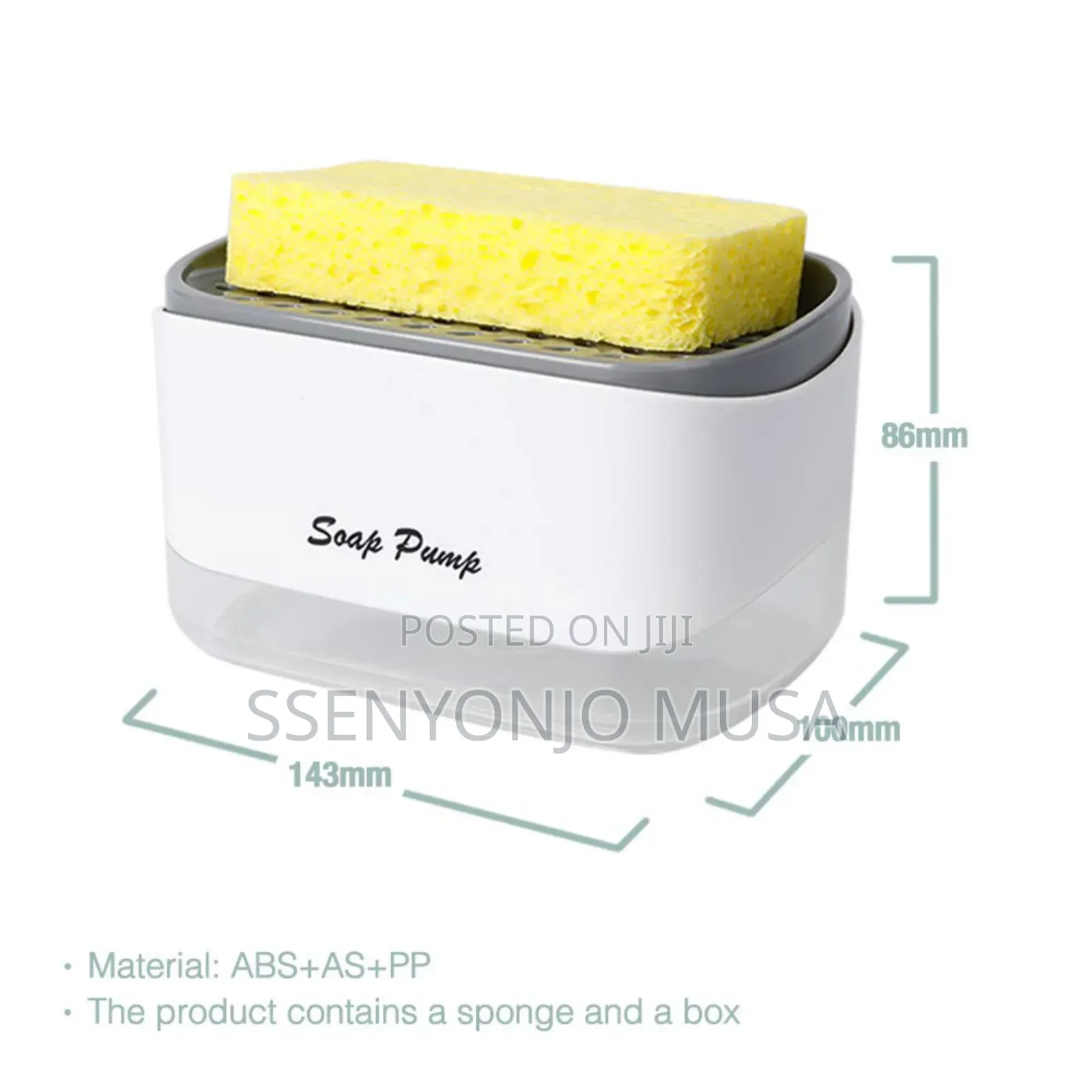 Kitchen Soap Dispenser With Sponge Holder - 12 Oz White