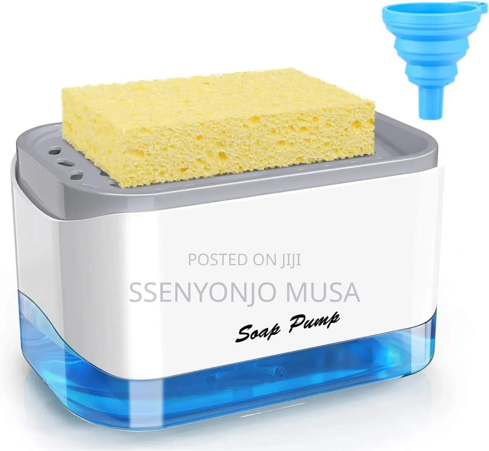 Kitchen Soap Dispenser With Sponge Holder - 12 Oz White