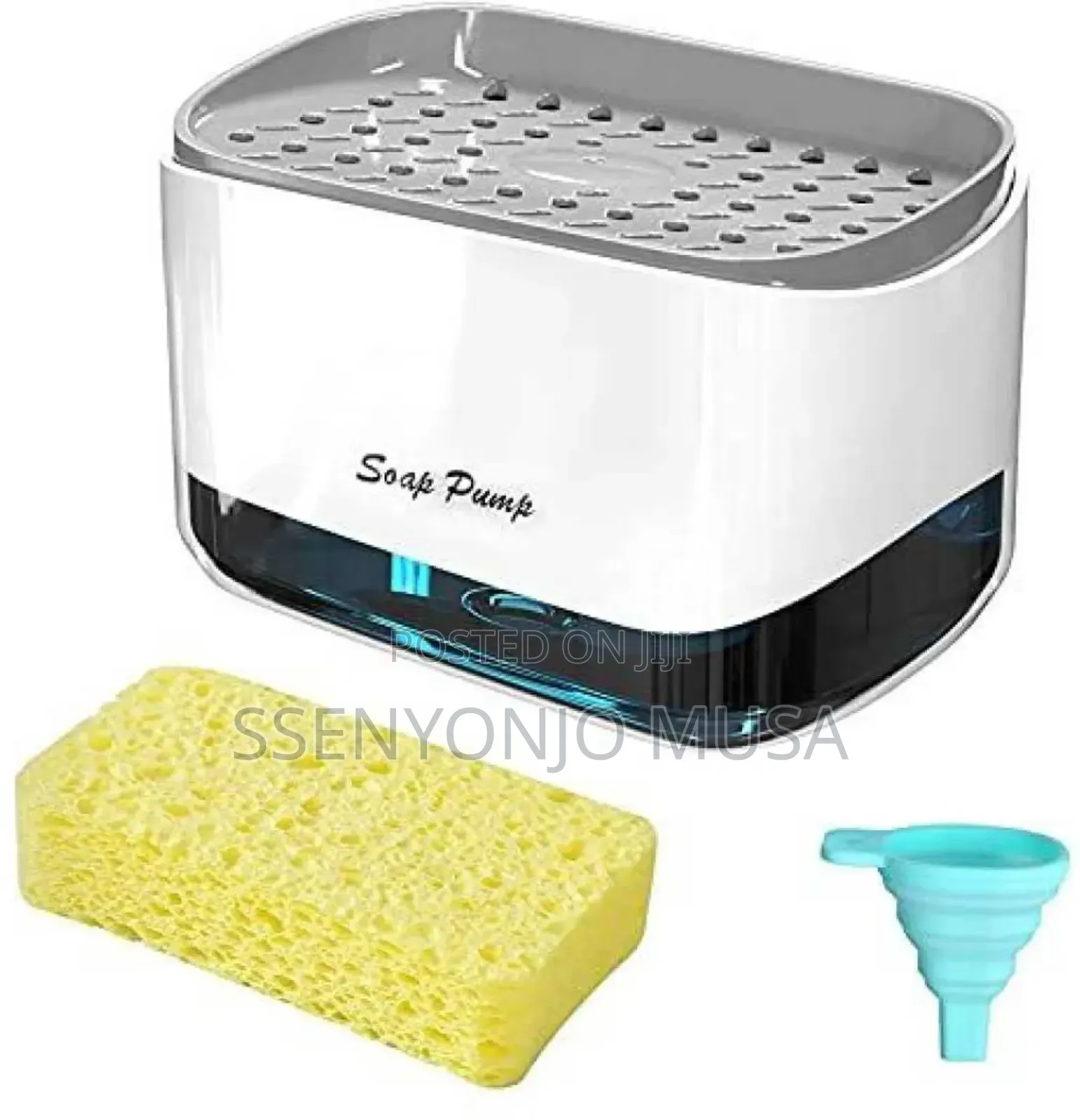 Kitchen Soap Dispenser With Sponge Holder - 12 Oz White