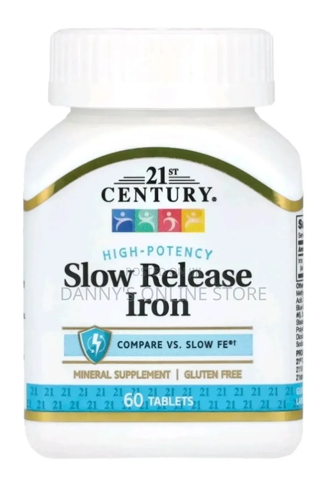 21st Century, Slow Release Iron, High Potency, 60 Tablets