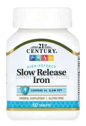 21st Century, Slow Release Iron, High Potency, 60 Tablets