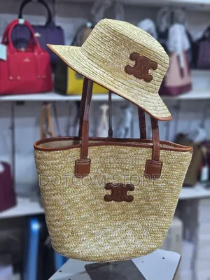 Woven Beach Bag and Hat Set.