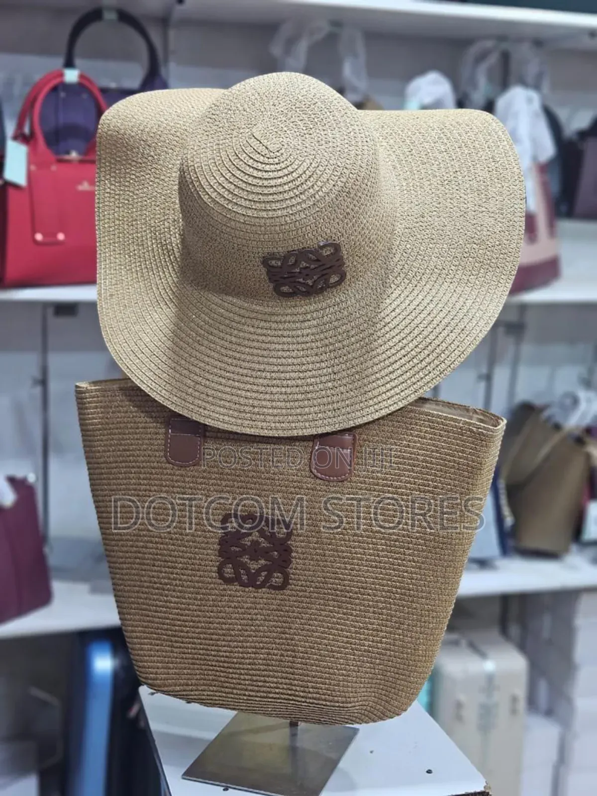Woven Beach Bag and Hat Set.