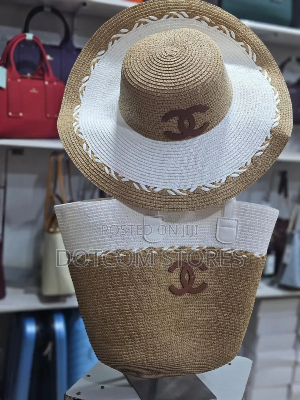 Woven Beach Bag and Hat Set.
