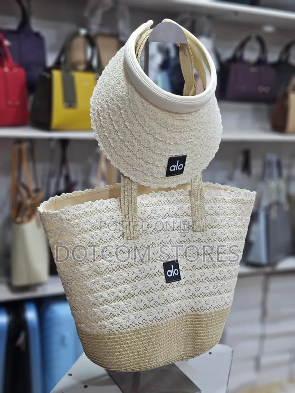 Woven Beach Bag and Hat Set.