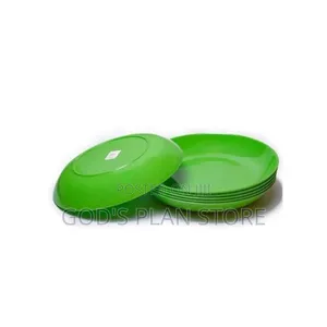 Generic Green Plastic Dinner Plates Dinner Plates 12pcs
