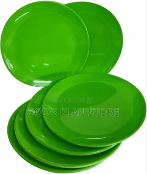 Generic Green Plastic Dinner Plates Dinner Plates 12pcs