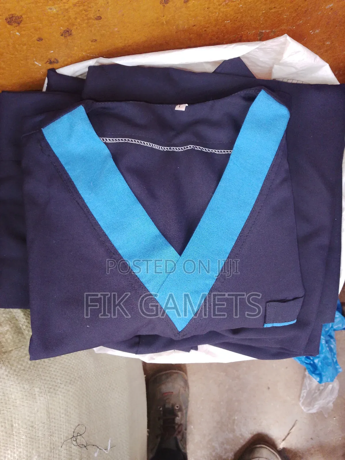 Scrubs (Navy Blue With Design)