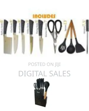 Premium Kitchen Knife and Utensil Block Set