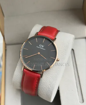 Daniel Wellington Unisex Original Red Leather Strapped Wrist Time Wear