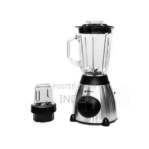 Hoffmans 1.5l Juice Blender 2 In 1 Glass With Mill Grater - Silver
