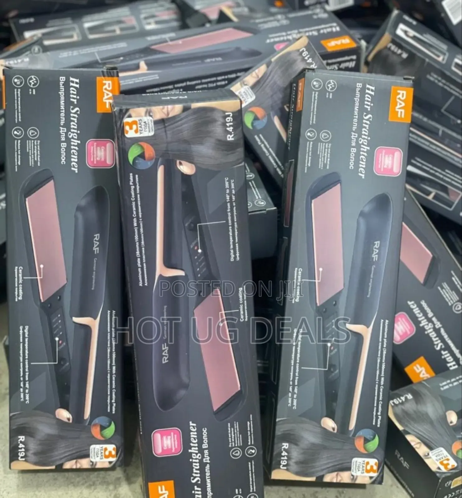 Raf Electric Hair Straightener Iron - Pink