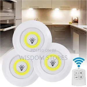 Plastic Led Lights With Wireless Remote Control Hot (White) - Set Of 3