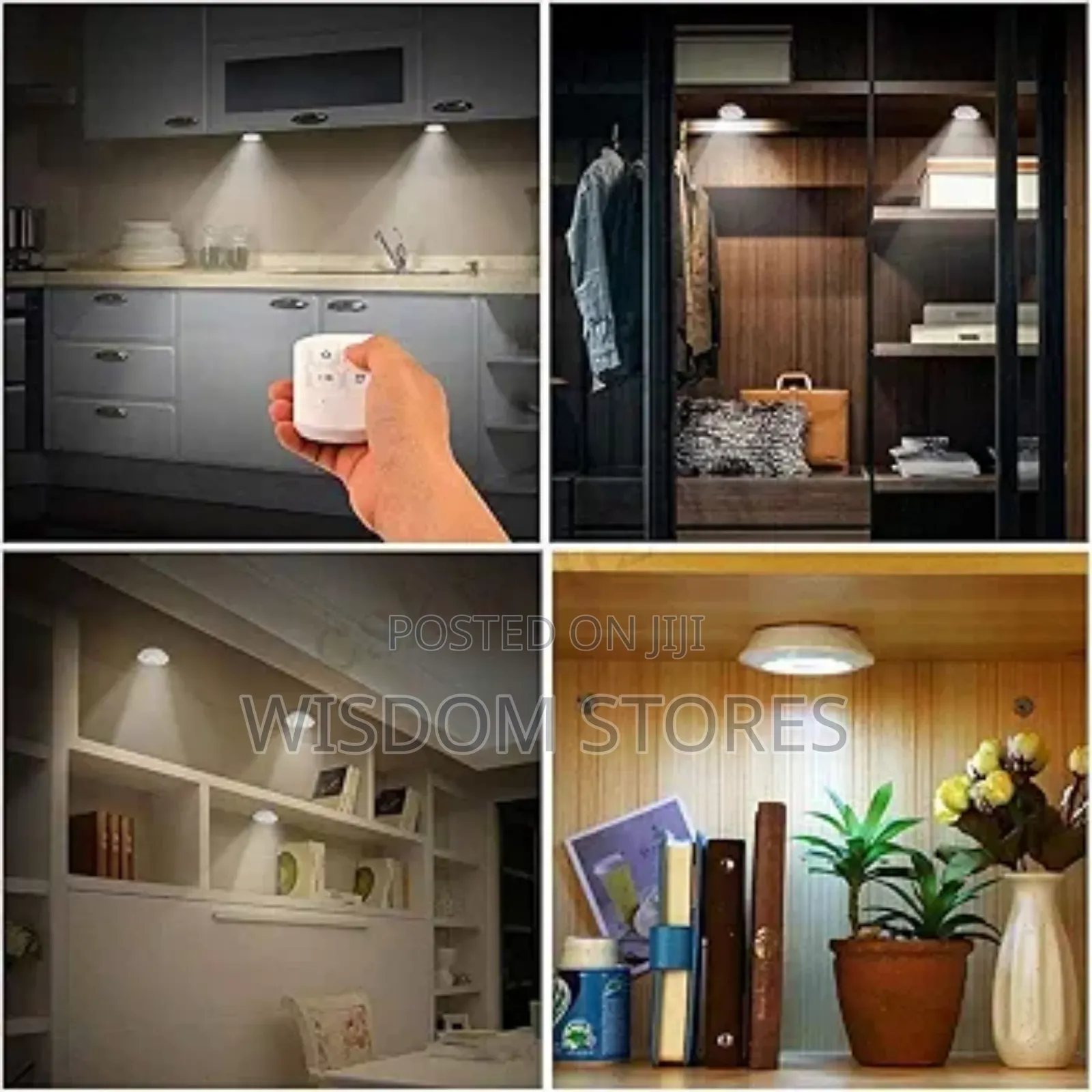 Plastic Led Lights With Wireless Remote Control Hot (White) - Set Of 3