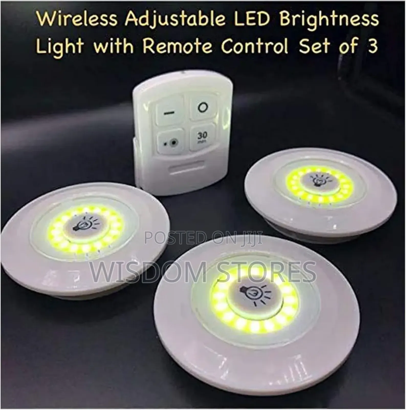 Plastic Led Lights With Wireless Remote Control Hot (White) - Set Of 3
