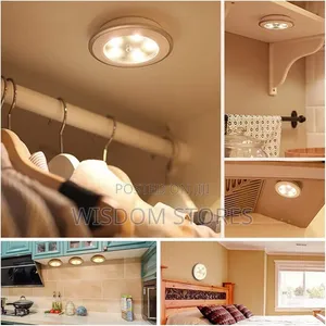 Plastic Led Lights With Wireless Remote Control Hot (White) - Set Of 3