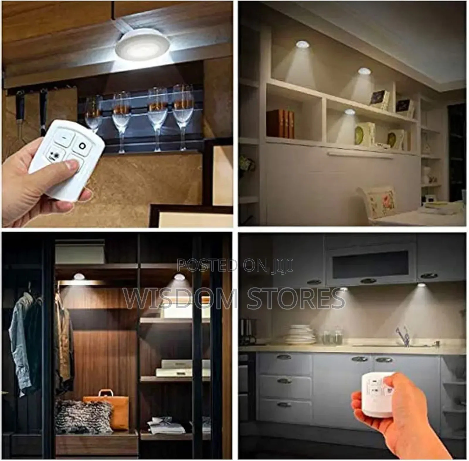 Plastic Led Lights With Wireless Remote Control Hot (White) - Set Of 3