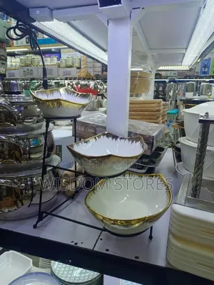 3-Tier Serving Rack With Ceramic Bowls.