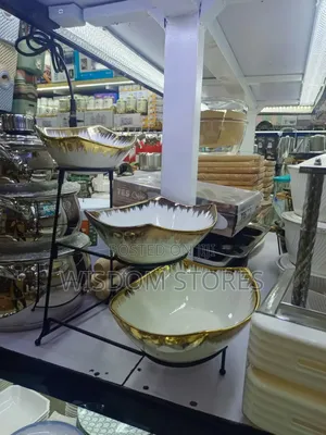 3-Tier Serving Rack With Ceramic Bowls.