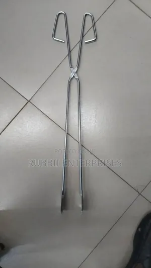 Long-Handled Stainless Steel Scissor Tongs.