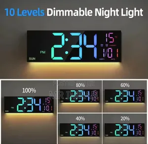 Large Led Display Showing Time, Date, Day of the Week