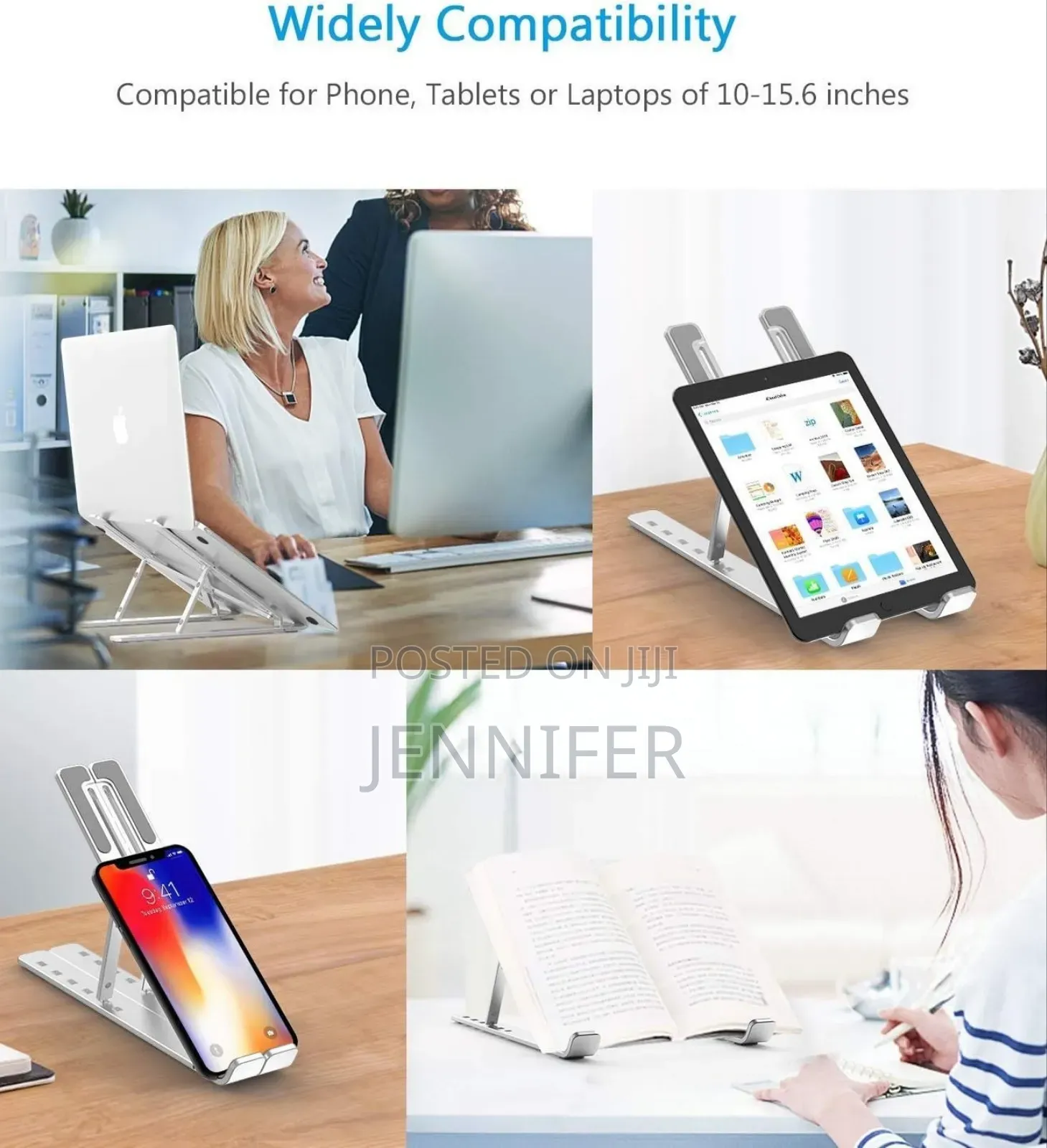 Portable, Adjustable, and Foldable Aluminum Laptop Stand.