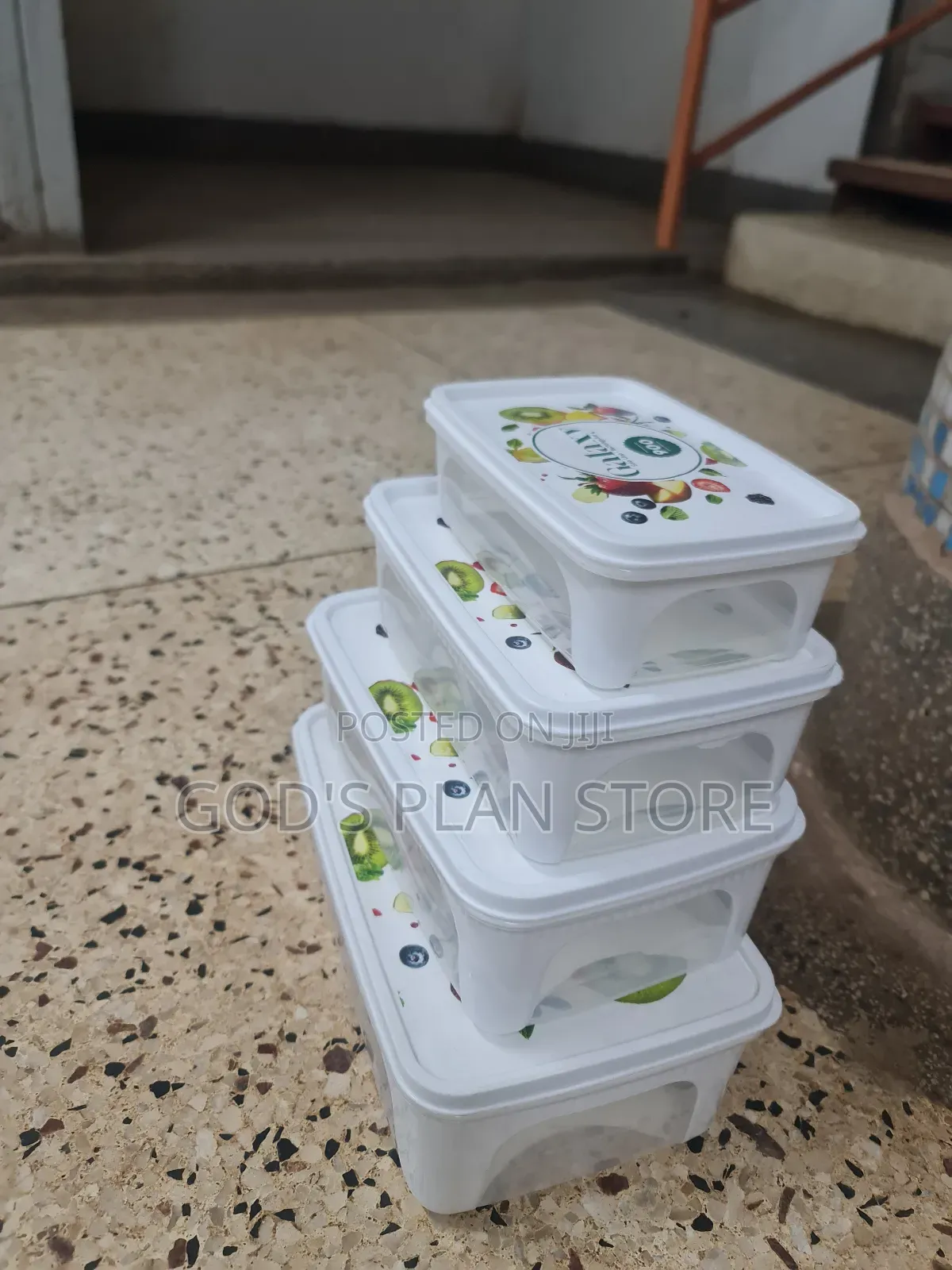 4pcs Airtight Plastic Storage Box Food Storage Box