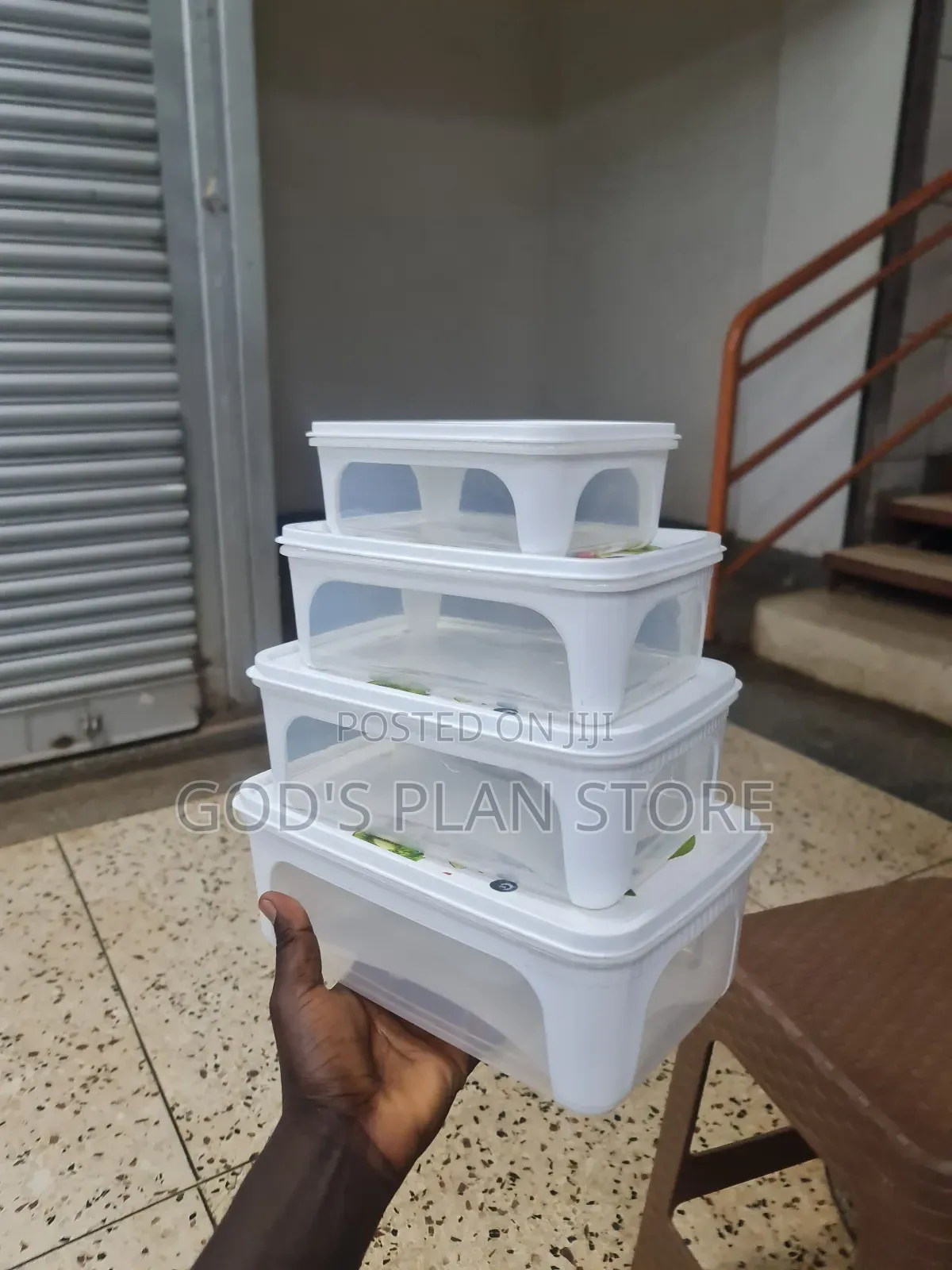 4pcs Airtight Plastic Storage Box Food Storage Box