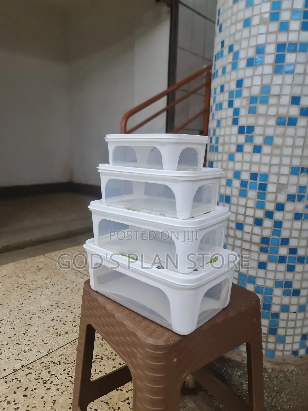 4pcs Airtight Plastic Storage Box Food Storage Box