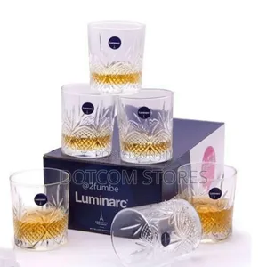 6 Pieces Water, Juice, Whisky Glasses Tumblers-Colorless