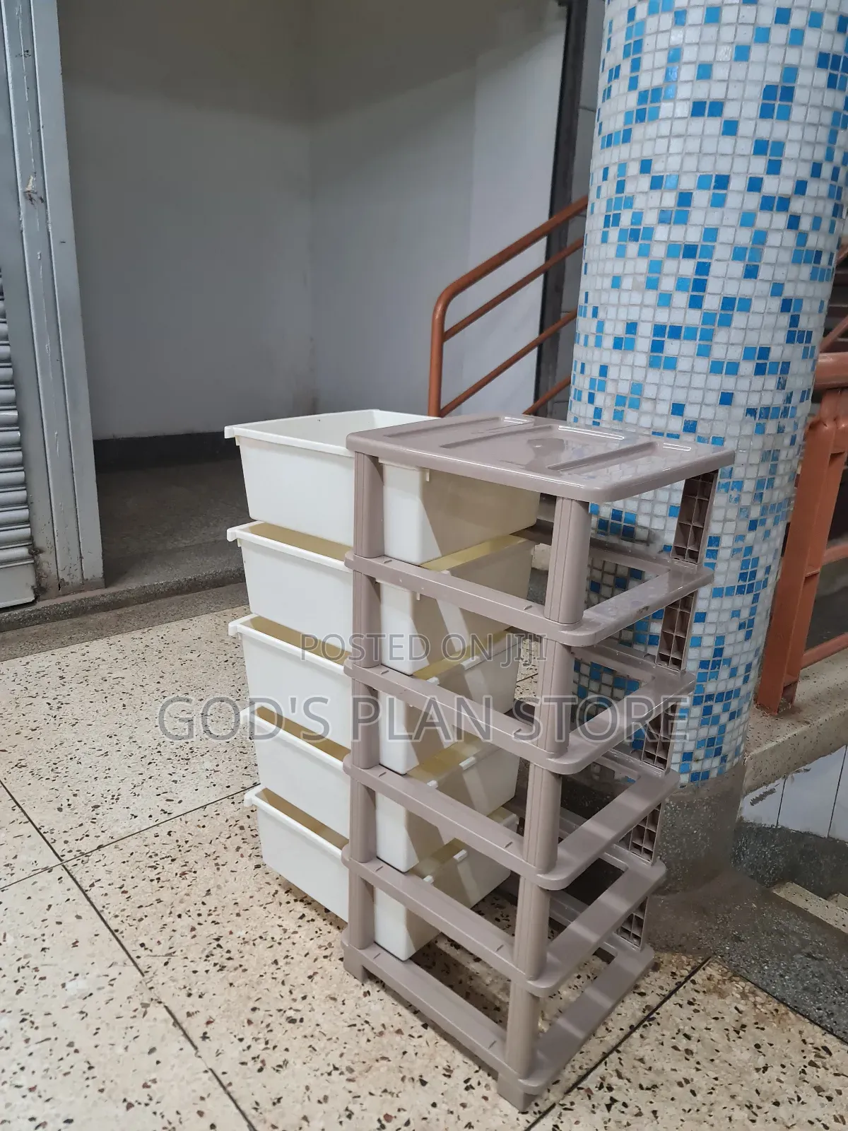Single Color Plastic Drawer Cabinet Trolley Storage Trolley