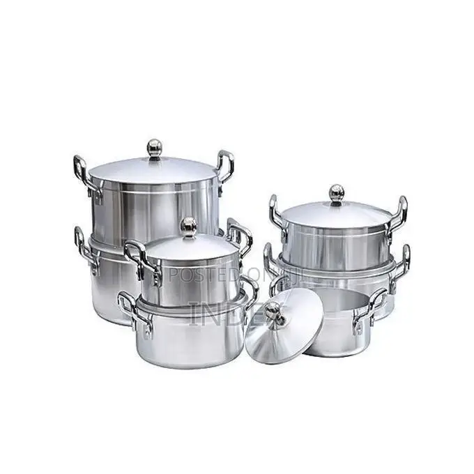 7 Piece Heavy Stainless Steel Saucepans/Cookware - Silver