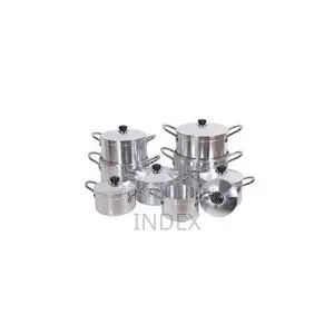 7 Piece Heavy Stainless Steel Saucepans/Cookware - Silver