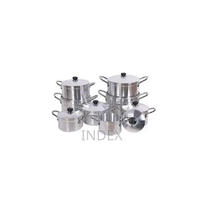 7 Piece Heavy Stainless Steel Saucepans/Cookware - Silver