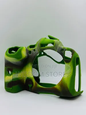 Silicone Protective Camera Body Case/Cover With A Camouflage Pattern.