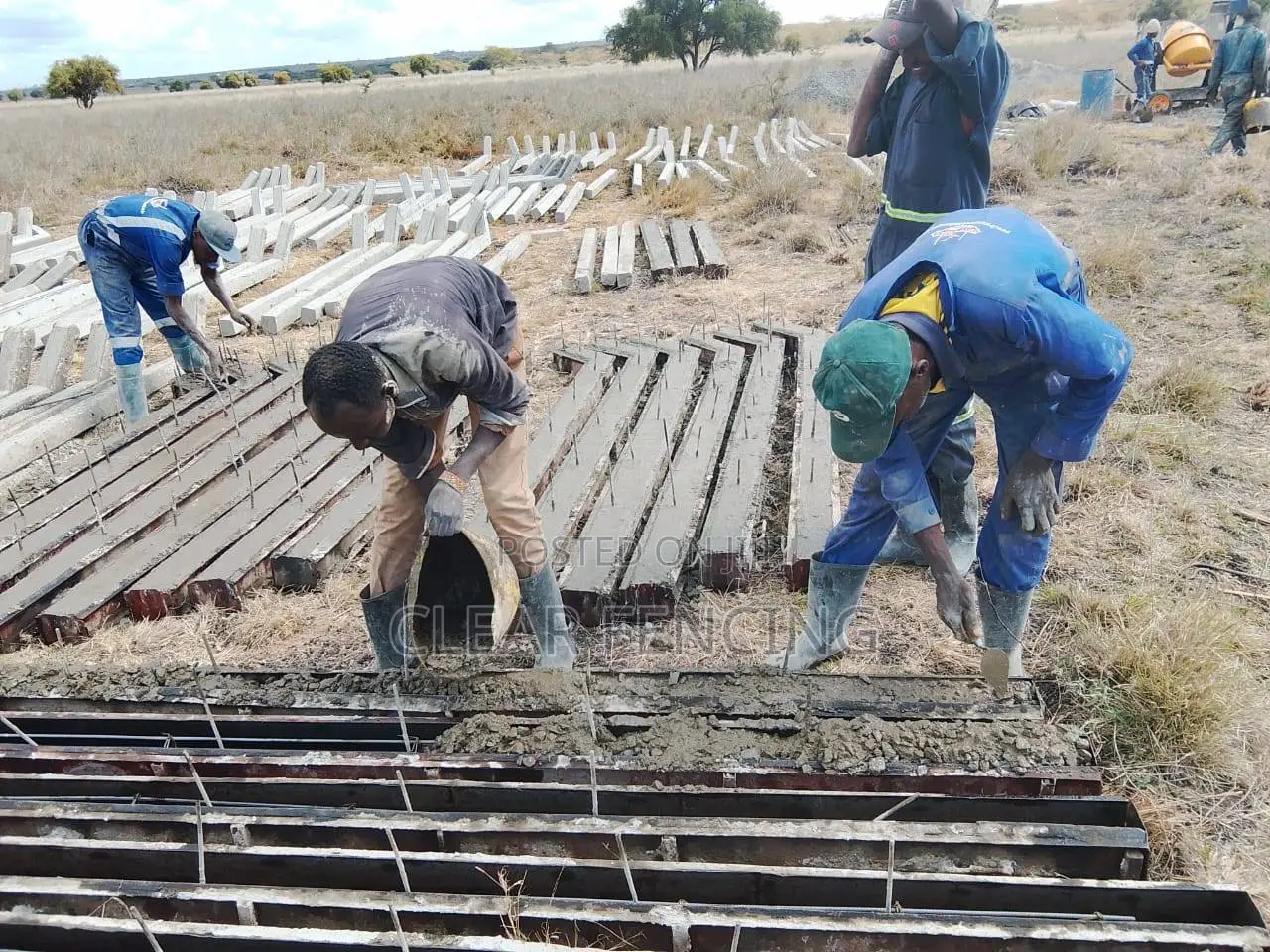 Onsite Fencing Concrete Pole Casting