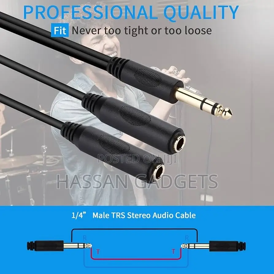 3.5mm Male Jack Y Sprinter Cable 2 Female Jack