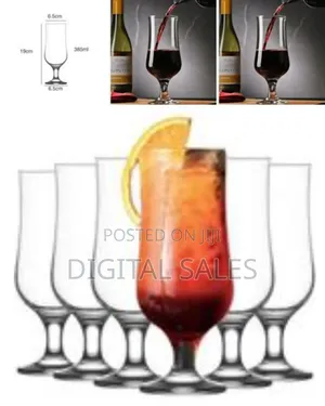 6 Piece Set of Large Glasses