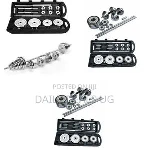 50kg Adjustable Chrome Dumbbell and Barbell Weight Set