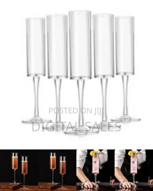 6 Piece Set of Elegant Wine Glasses With Long Stem