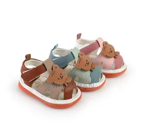 Baby And Toddler Sandals Feature A Cute Cartoon Bear Design