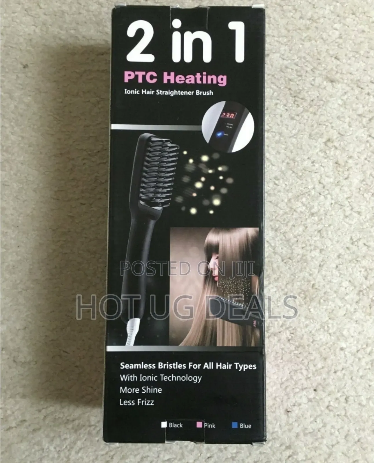 2-in-1 Ptc Heating Ionic Hair Straightener Brush.