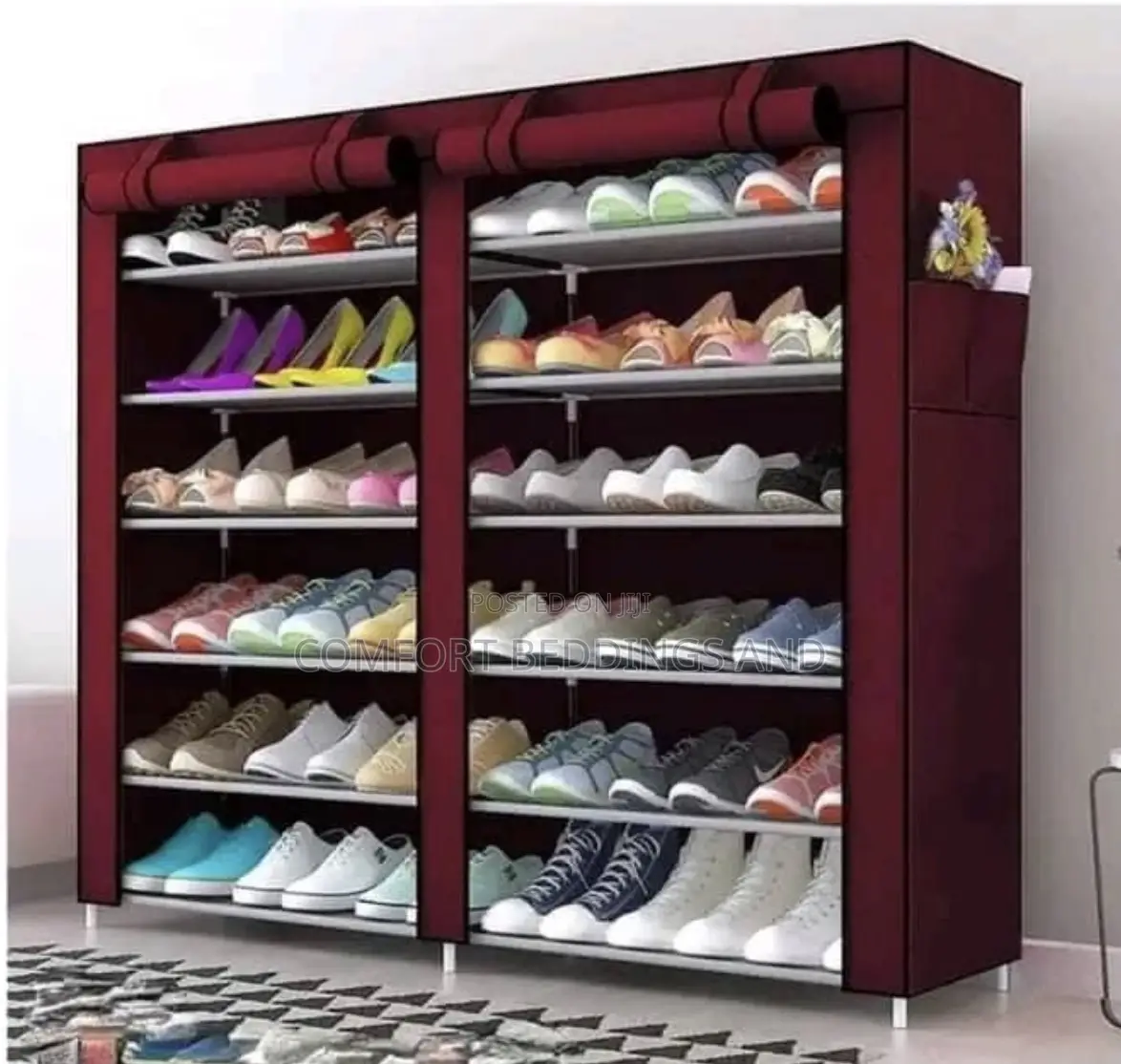 Two Column Metallic Shoe Rack